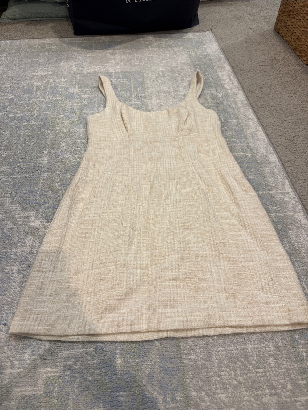 Abercrombie & Fitch Cream Textured Mini Dress